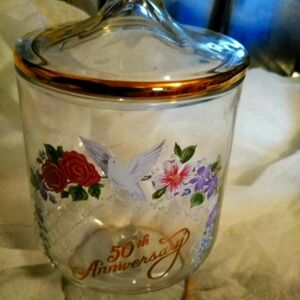 Fenton 50th anniversary  candy jar beautiful